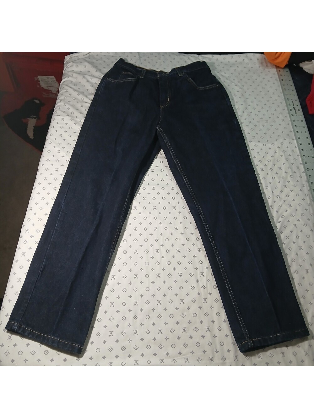 Lands End Womens Petite Jeans Size 8 Dark Wash Straight Leg Denim Casual